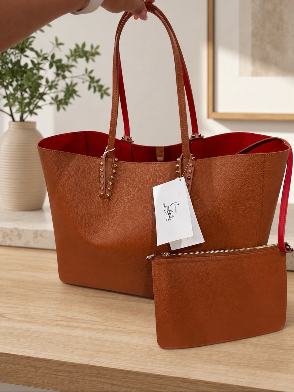 Christian louboutin Cabata Large Tote Bag CUOIO/GOLD